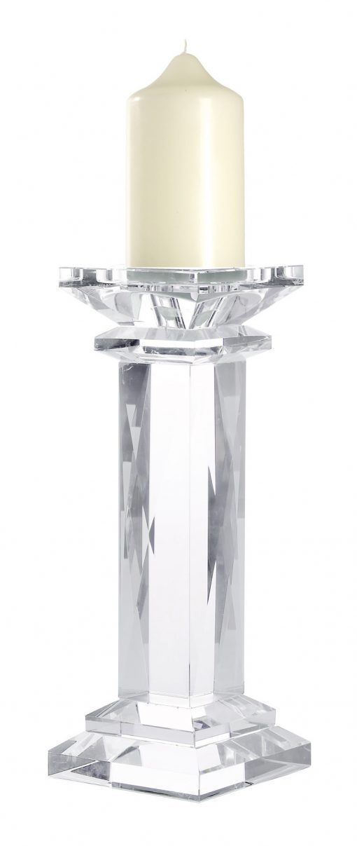 Chunky Pillar Crystal Candlestick-0